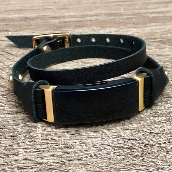Fitbit Inspire HR Leather Strap Bracelet Gold Band - Picture 4 of 7